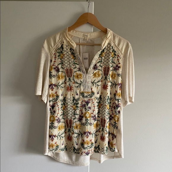 Anthropologie Tops - Anthropologie Eliana Floral Embroidered Top NWT